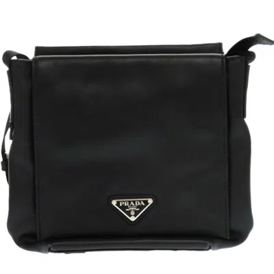 Pre-owned Prada Leather Messenger Bag Shoulder Bag () In Black