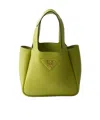 Prada Mini Leather Top-handle Bag In Green