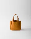 Prada Mini Leather Top-handle Bag In Amber