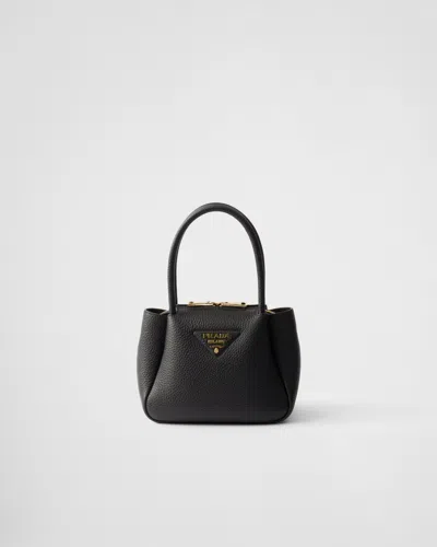 Prada Leather Mini Handbag In Black