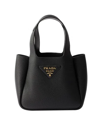 Prada Leather Mini Handbag In Black