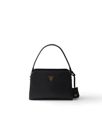 Prada Leather Mini Handbag In Black