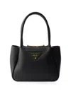 Prada Leather Mini Handbag In Black