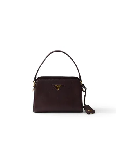 Prada Leather Mini Handbag In Brown