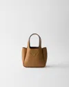 Prada Dynamique Leather Mini Bag In Orange