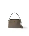 Prada Leather Mini Handbag In Grey
