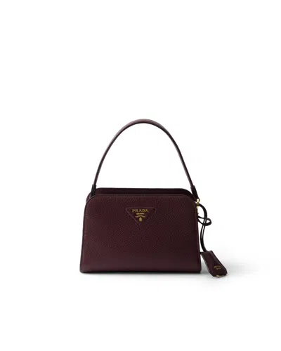 Prada Leather Mini Handbag In Red