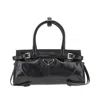 Prada Handheld Clutch With Buckle And Drawstring In Black