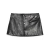 Prada Leather Mini Skirt In Black