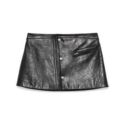 PRADA LEATHER MINI SKIRT
