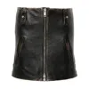 Prada Leather Mini Skirt In Black