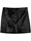 Prada Leather Mini Skirt In Black