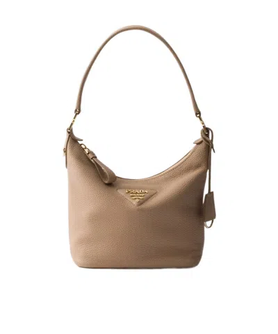 Prada Leather Mini-bag In Neutral