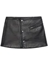Prada Leather Mini Skirt In Black