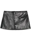 Prada Leather Mini Skirt In Black