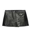 Prada Leather Mini Skirt In Black
