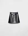 Prada Leather Miniskirt In Black