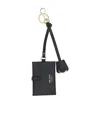 Prada Leather Mirror Case Pendant In Black