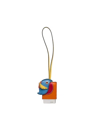 Prada Leather Mirror Case Pendant In Multi