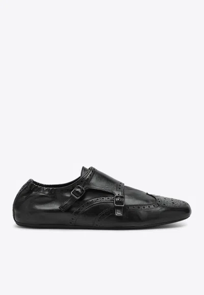 Prada Shuffle Monk Shoes - Men's - Calf Leather In Black