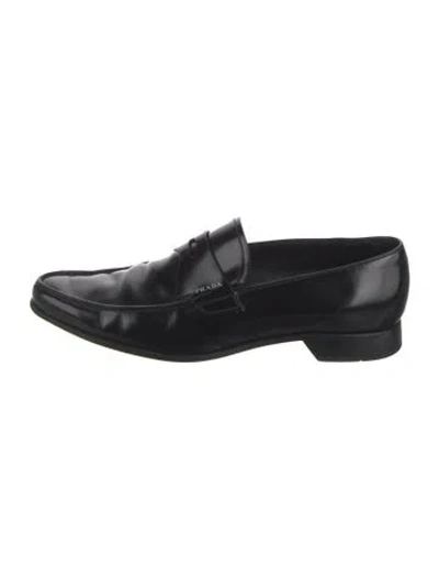 Pre-owned Prada Leather Monk Straps In Black