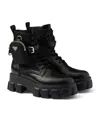 Prada Monolith Combat Boots In Black