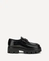 Prada Leather Monolith Loafers In Black