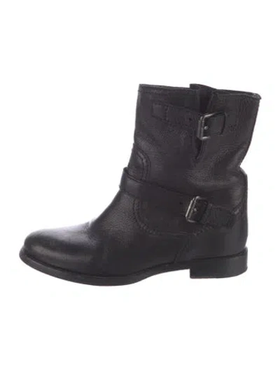 Pre-owned Prada Leather Moto Boots In Blue