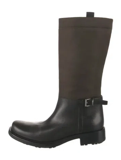 Pre-owned Prada Leather Moto Boots In Multi