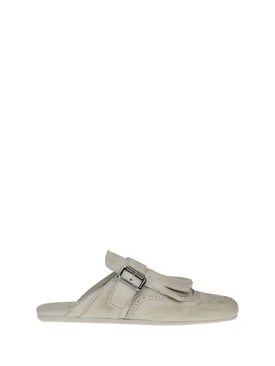 Prada Slippers Shuffle In Pelle Avorio Donna In Neutral