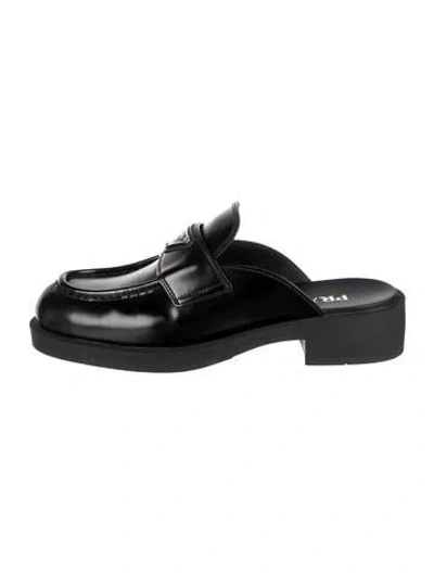 Pre-owned Prada Leather Mules In Black