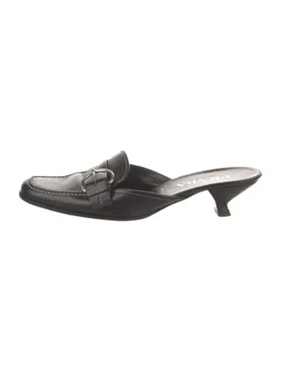 Pre-owned Prada Leather Mules In Black