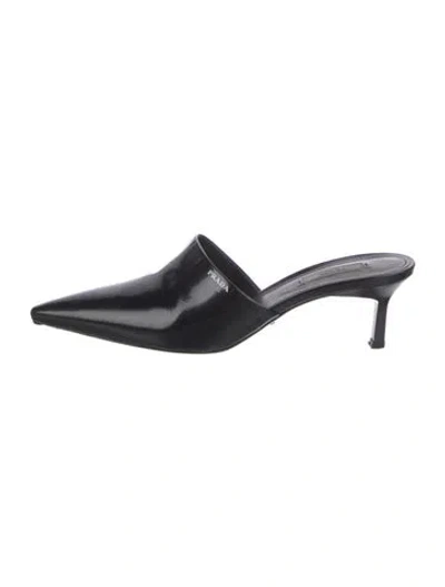 Pre-owned Prada Leather Mules In Black