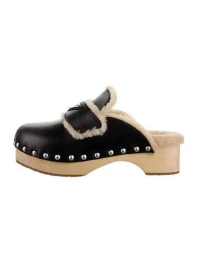 Pre-owned Prada Leather Mules In Black