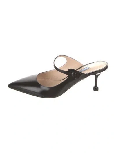 Pre-owned Prada Leather Mules In Black