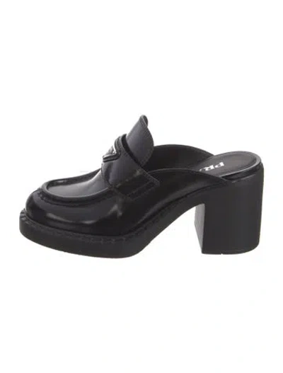 Pre-owned Prada Leather Mules In Black