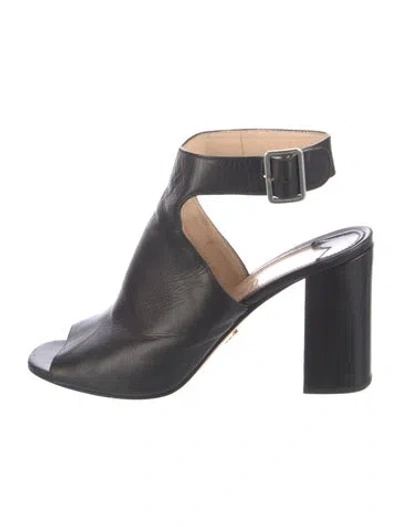 Pre-owned Prada Leather Mules In Black