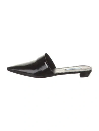 Pre-owned Prada Leather Mules In Black
