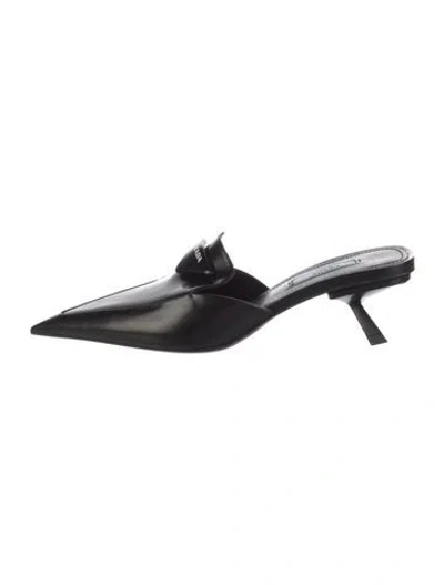 Pre-owned Prada Leather Mules In Black
