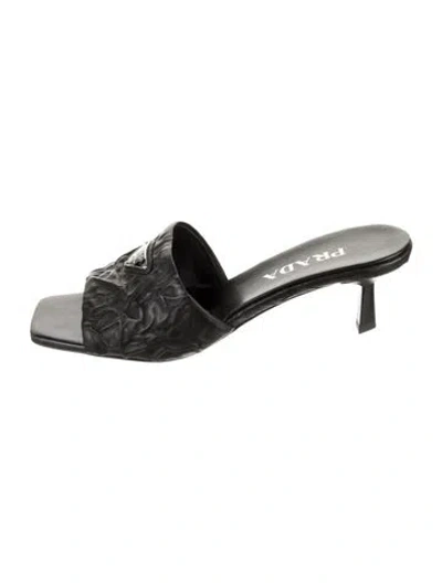 Pre-owned Prada Leather Mules In Black