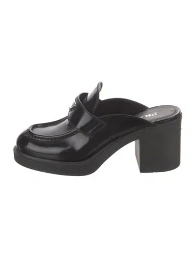 Pre-owned Prada Leather Mules In Black