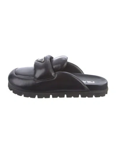 Pre-owned Prada Leather Mules In Black