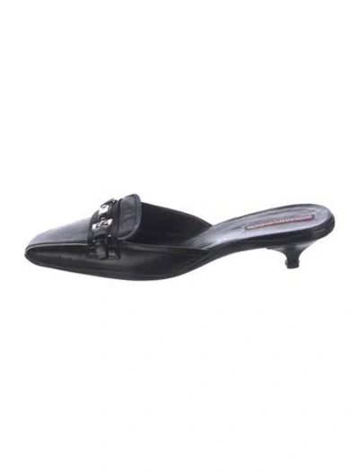 Pre-owned Prada Leather Mules In Black