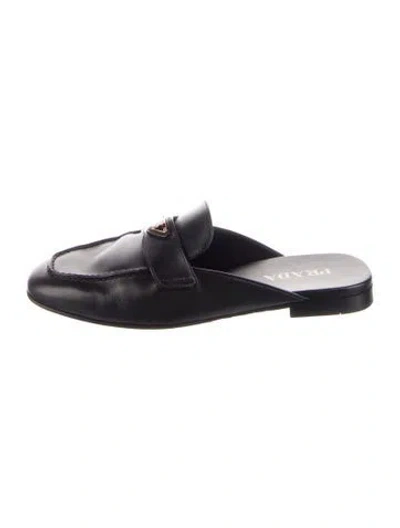Pre-owned Prada Leather Mules In Black