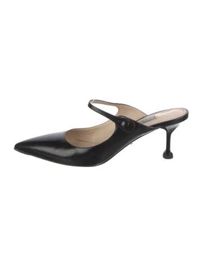 Pre-owned Prada Leather Mules In Black