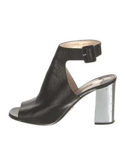 Pre-owned Prada Leather Mules In Black