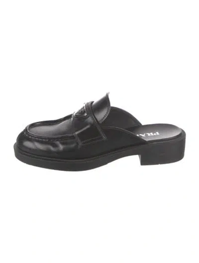Pre-owned Prada Leather Mules In Black