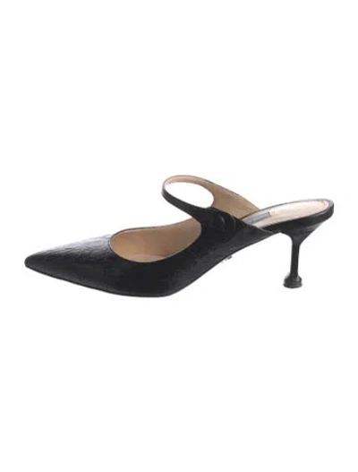 Pre-owned Prada Leather Mules In Black