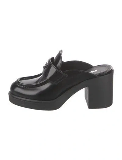 Pre-owned Prada Leather Mules In Black
