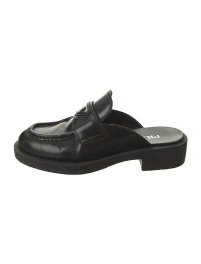 Pre-owned Prada Leather Mules In Black